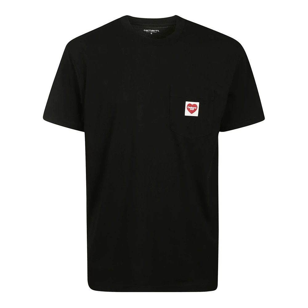Carhartt Wip Black T-Shirts, Male, S, Ss Pocket Heart T-Shirt