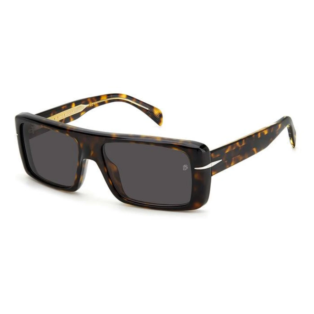 David Beckham Uomo Grigio Db 7063/S 086/Ir Occhiali Da Sole Acetato Havana Squadrata - Immagine 2