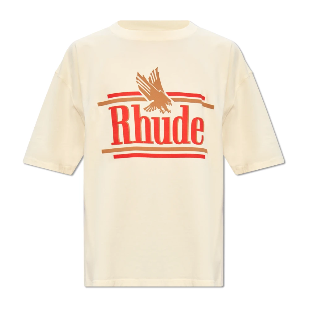 Rhude T-shirt met logo Beige Heren