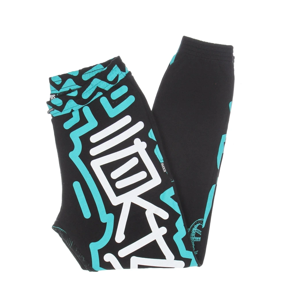 Octopus Zwarte lichtgewicht trainingsbroek met elastische taille Multicolor Heren