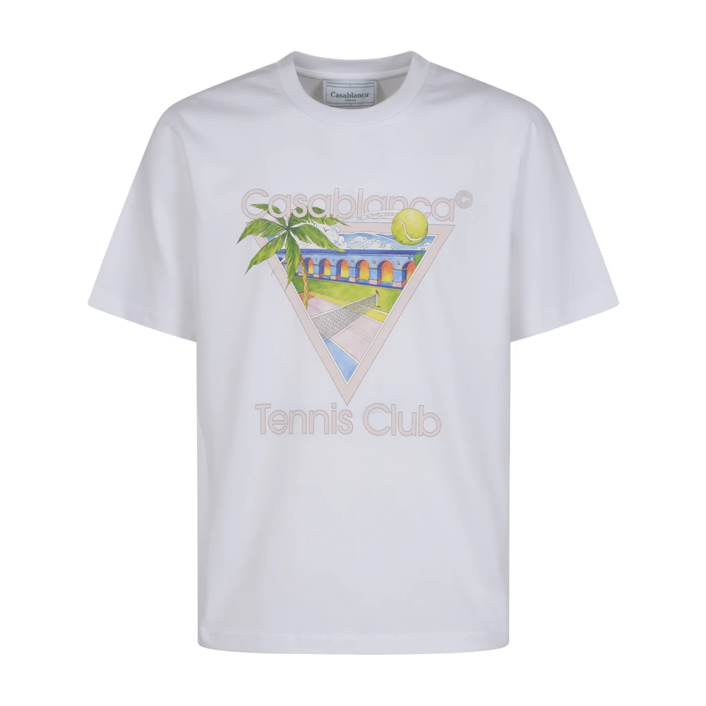 Casablanca Tennis Club Icon Screen Wit Shirt White Heren