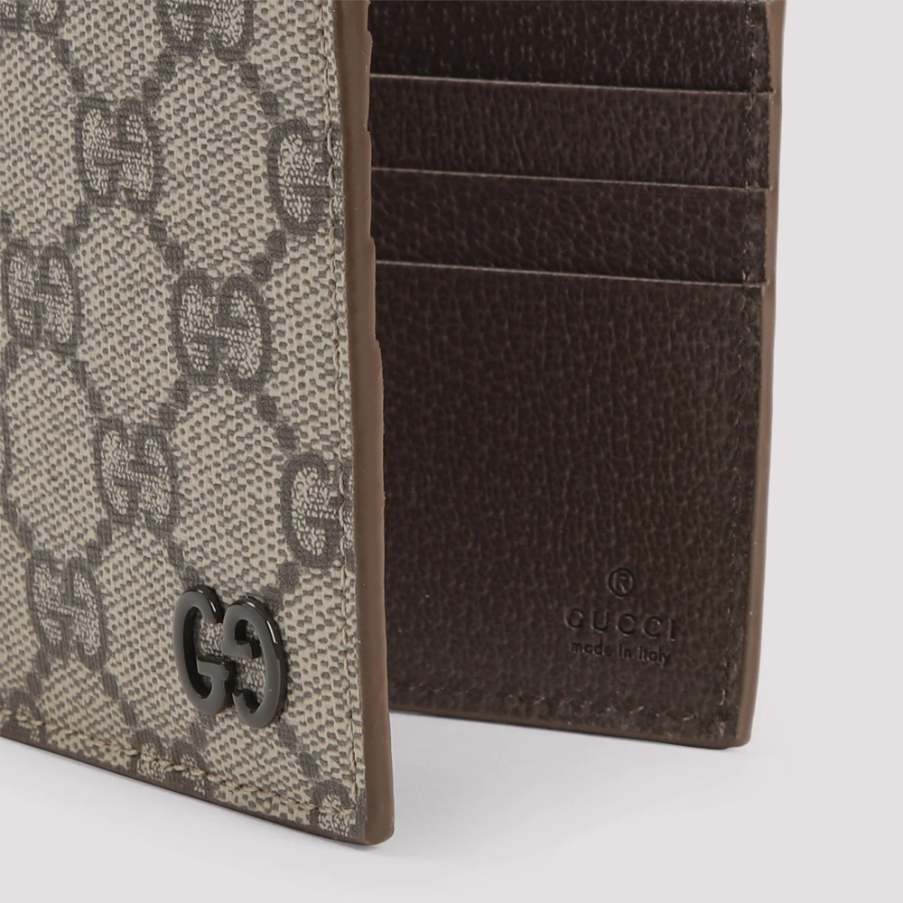 Gucci Bruine GG bi-fold portemonnee met interieur Beige Heren