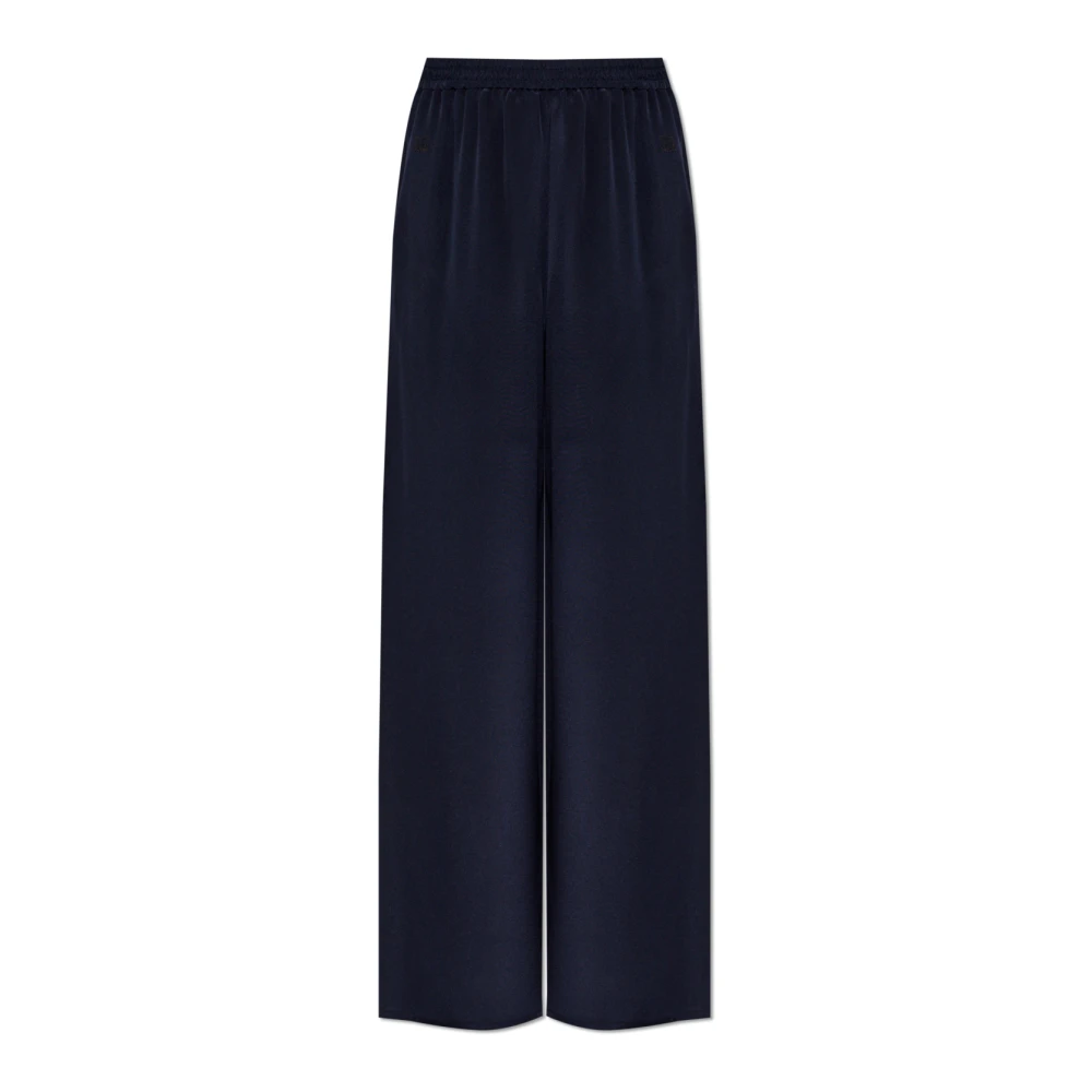Max Mara , Wide Trousers, Female, Blue, S, Volonta Silk Trousers