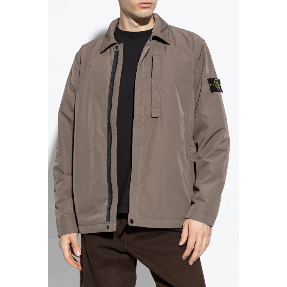 Stone Island Jas met logo Brown Heren