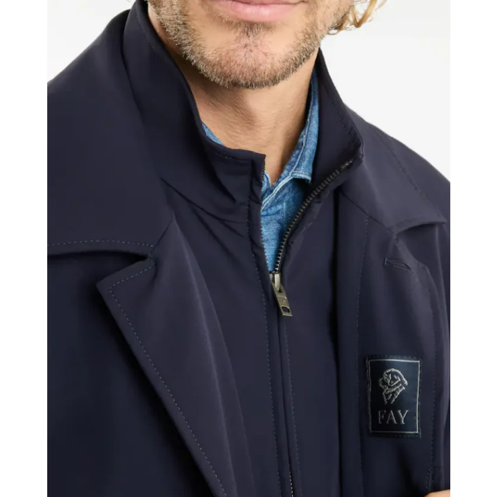 Fay Blauwe Morning Coat Regenjas Blue Heren