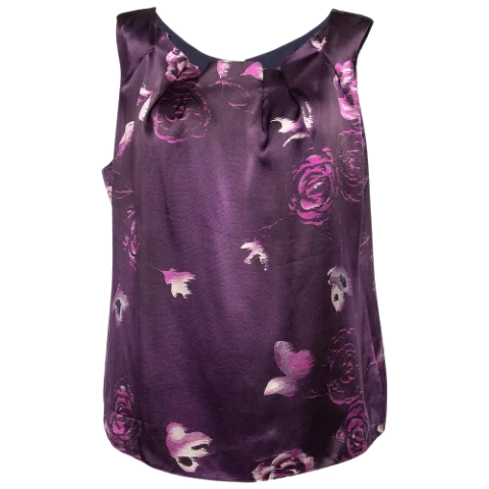 Armani Pre-owned Silk tops Purple Dames