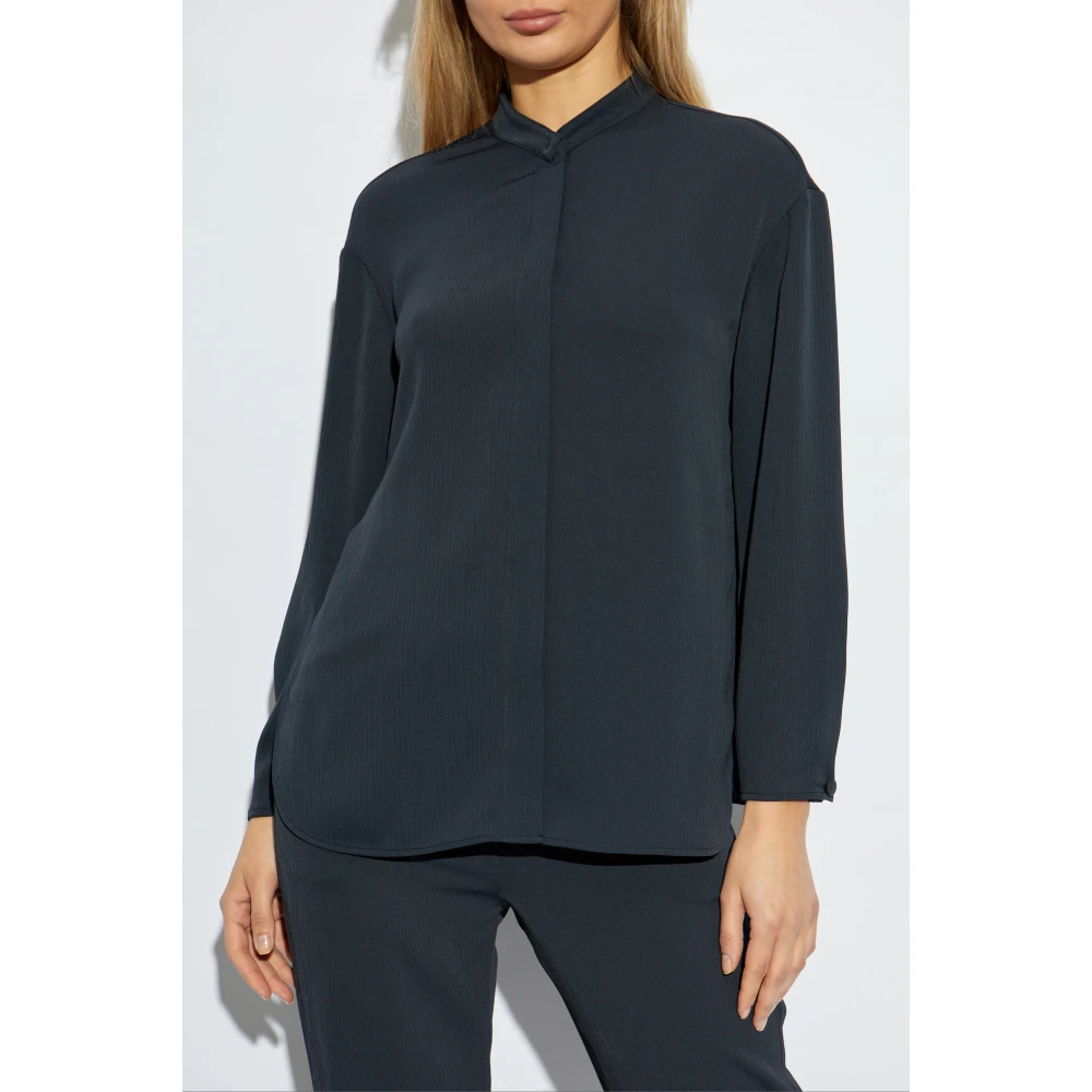 Emporio Armani Overhemd met zijsplitten Gray Dames