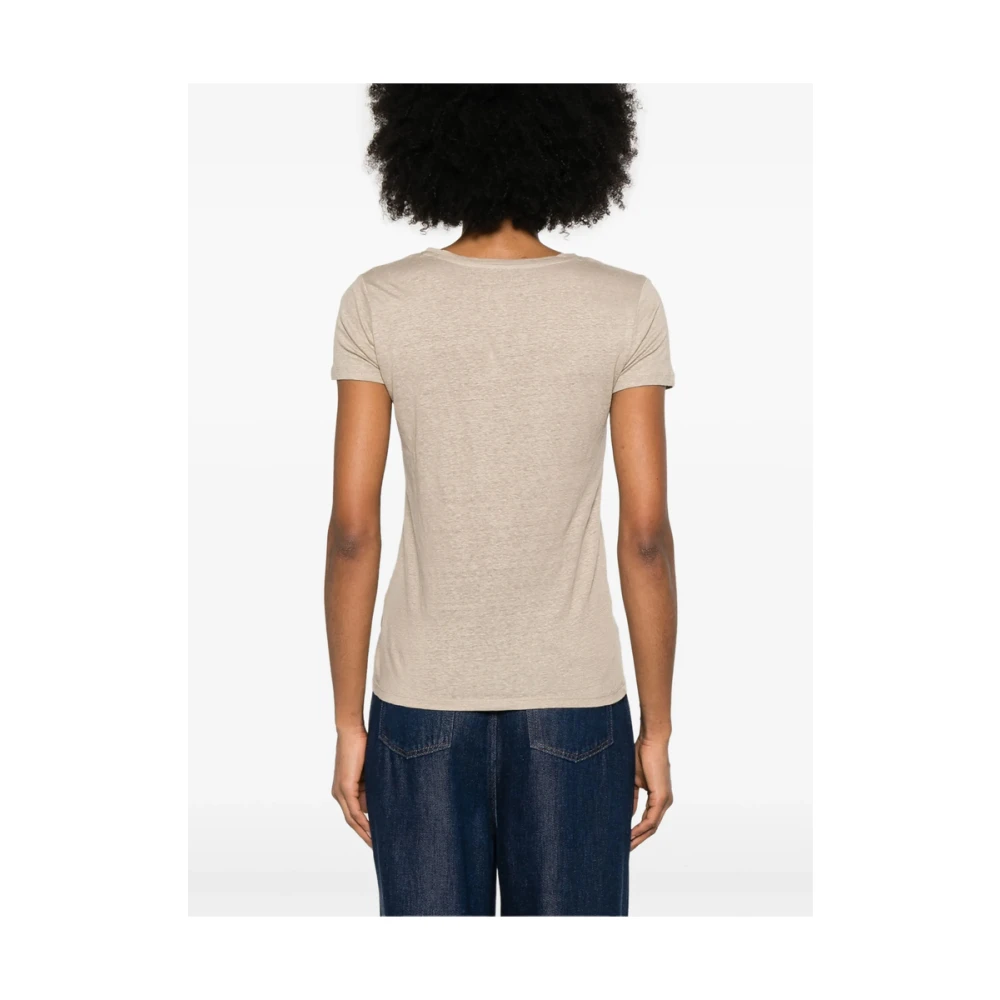 majestic filatures Beige T-shirt Korte Mouw Beige Dames