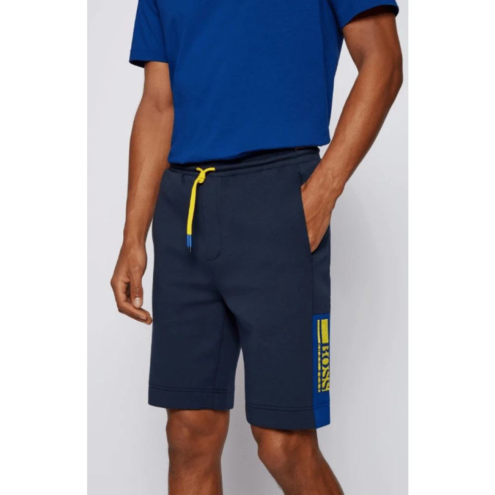 Hugo Boss Casual Sportieve Jersey Shorts Blue Heren