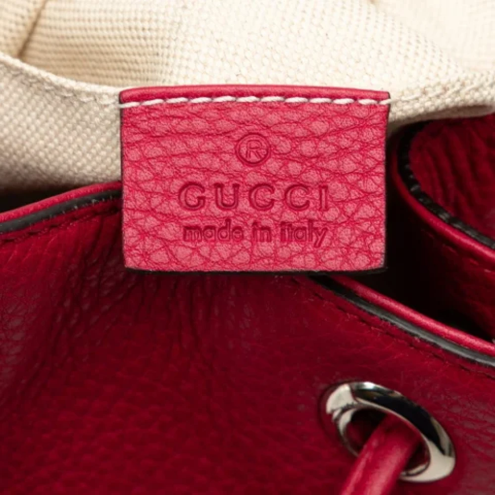 Gucci Vintage Pre-owned Leather backpacks Red Dames