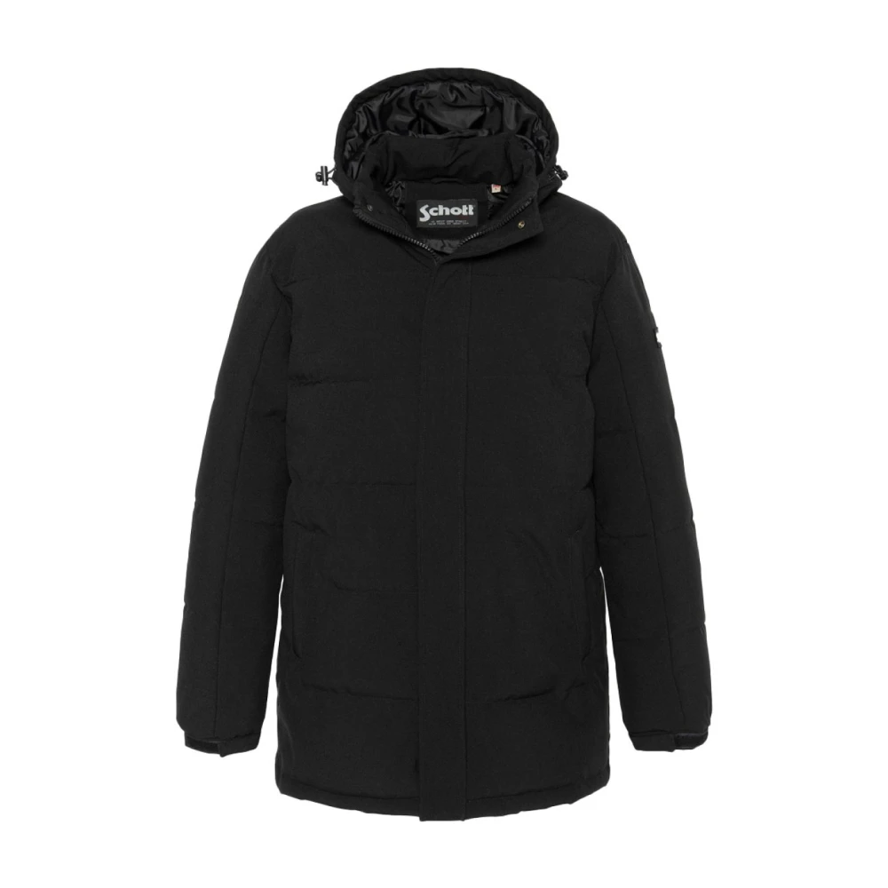 Schott NYC Parka met afneembare capuchon Zwart Black Heren
