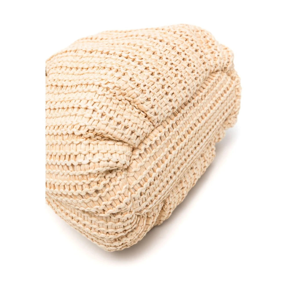 Hereu Beige Raffia Schoudertas Beige Dames