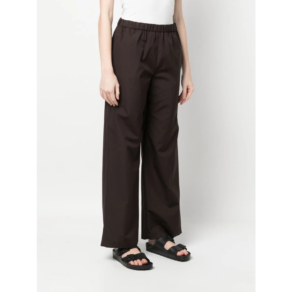 Aspesi Bruine Wijde Pijp Katoenen Broek Brown Dames