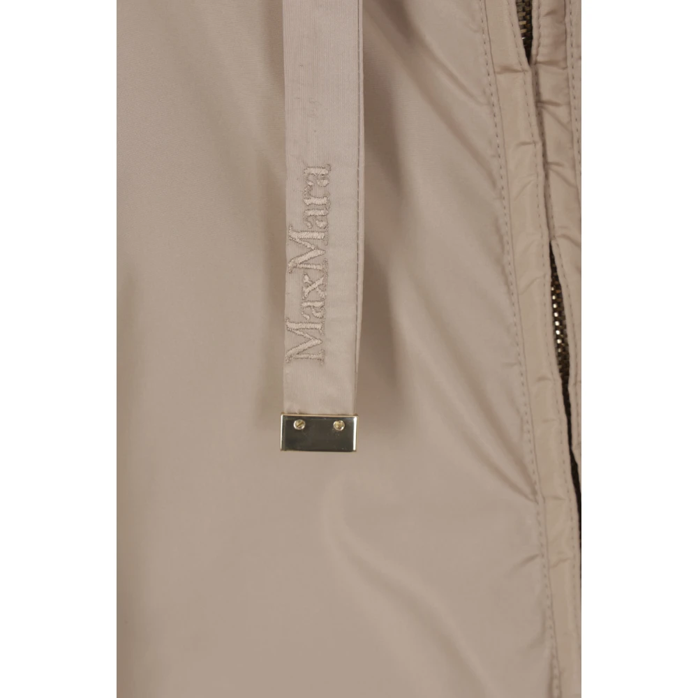 Max Mara Beige regenbestendige parka met hoge kraag Brown Dames