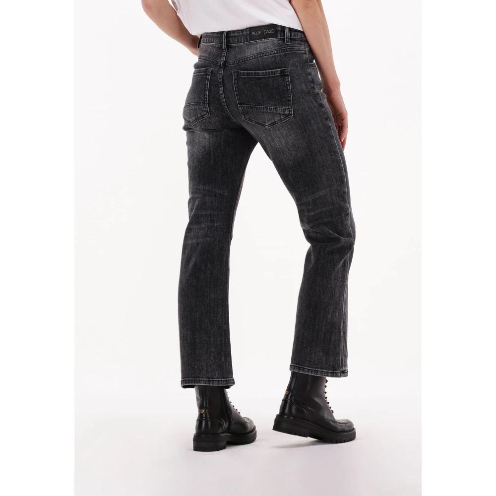 Summum Woman Zwarte Bootcut Cropped Jeans Heavy Twill Black Dames