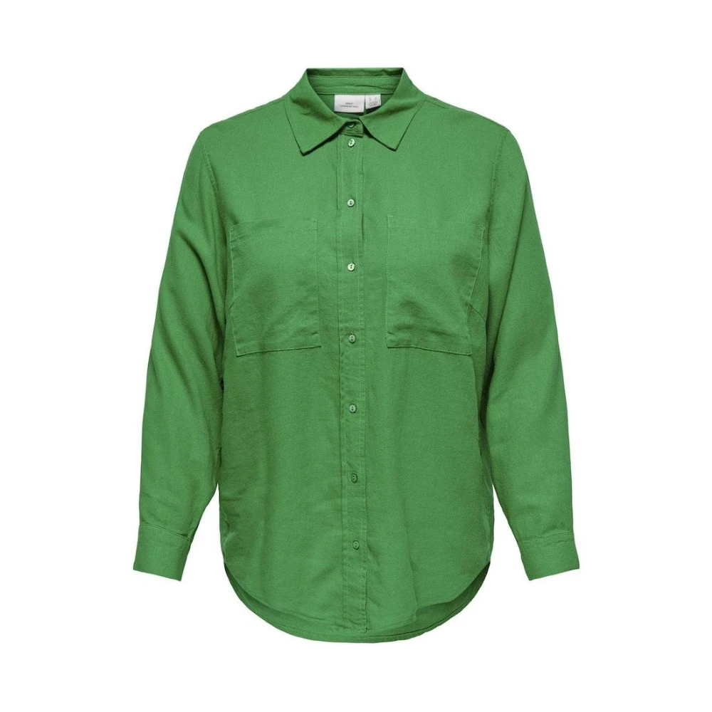 Only Carmakoma Linnen Shirt Groene Bij Green Dames