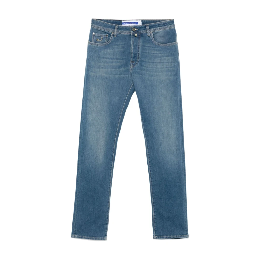 Jacob Cohën Indigo Blauwe Klassieke Vijf Zak Jeans Blue Heren