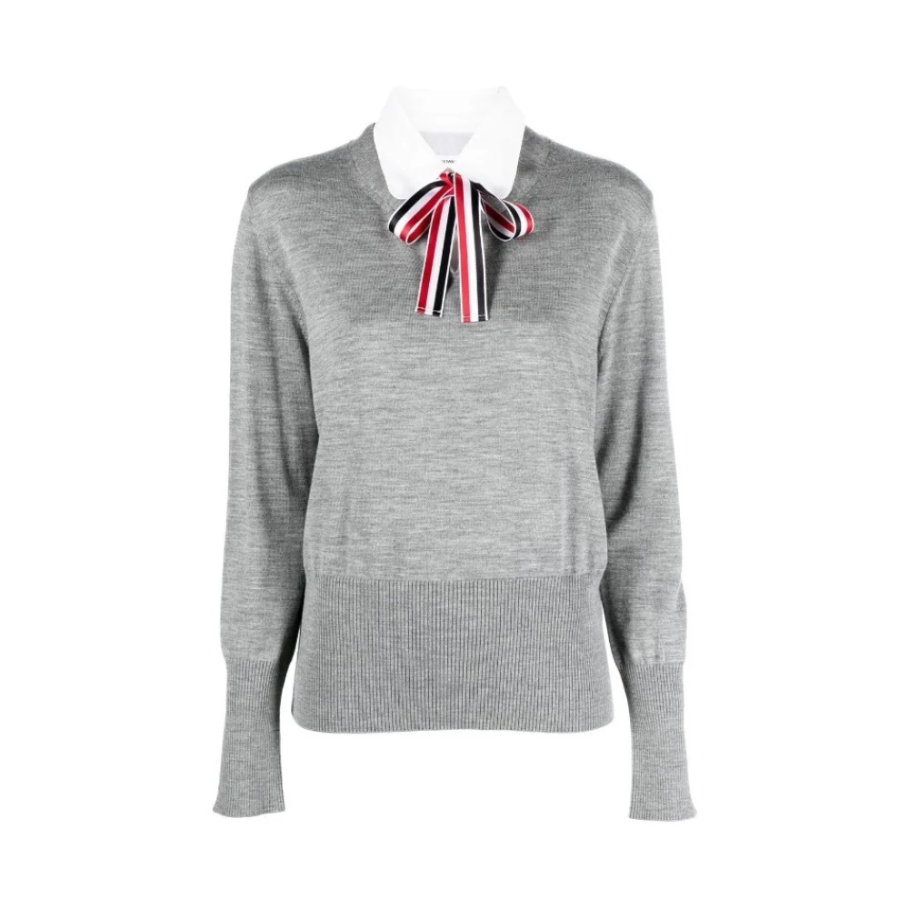 Thom Browne Randig Slips Pullover Combo Skjorta Gray, Dam