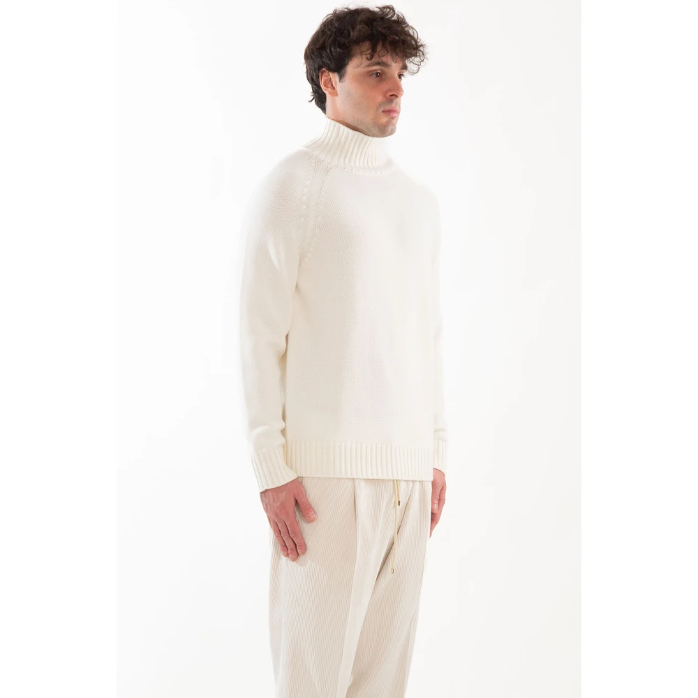 Eleventy Raglantrui met vulkaanhals White Heren