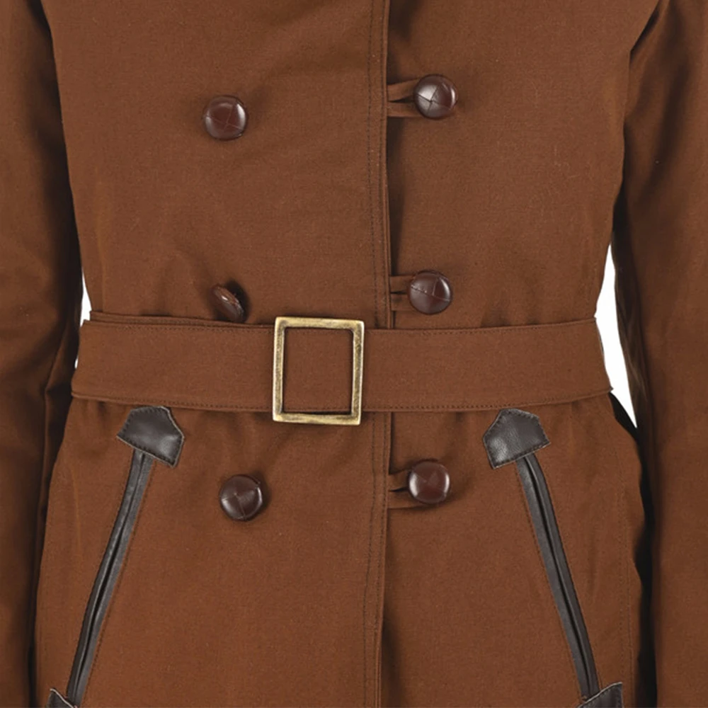 La Canadienne Canadese Bruine Militaire Stijl Jas Brown Dames