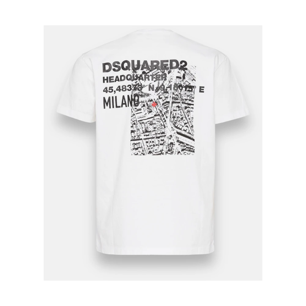 Dsquared2 Milan Print Katoenen T-shirt White Heren