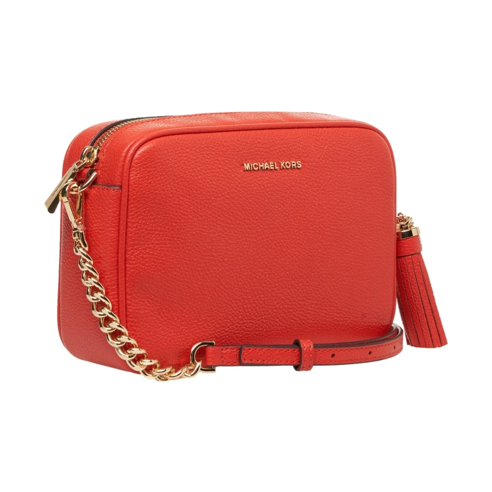 Michael Kors Rode Leren Schoudertas Ginny Red Dames