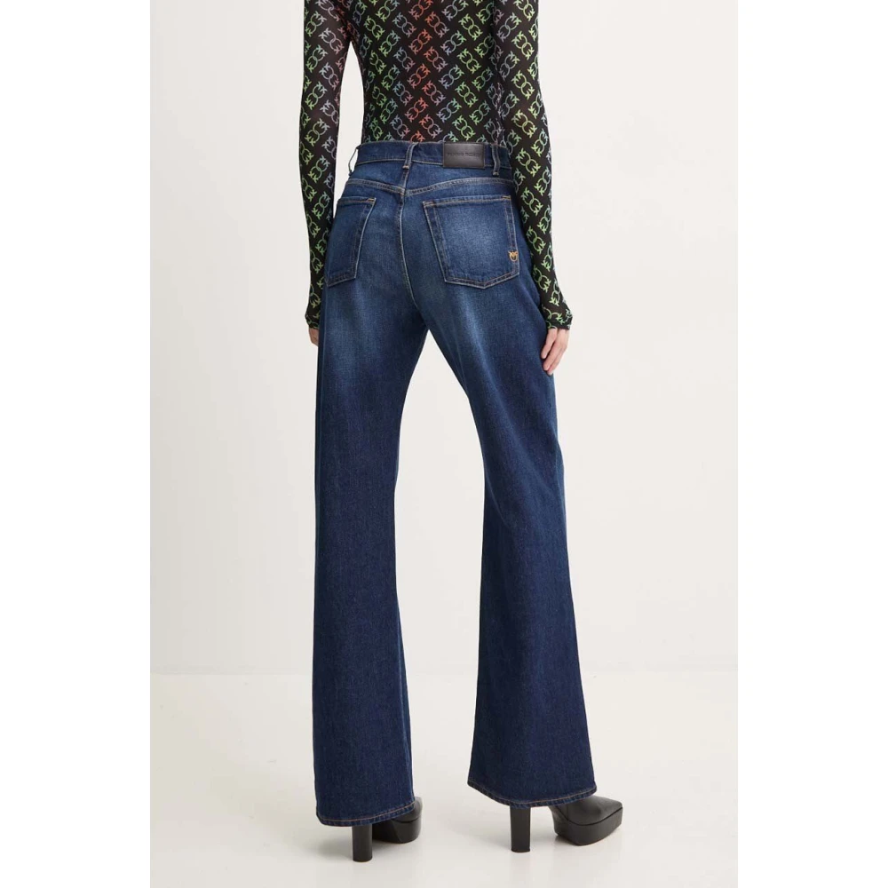 pinko Wide Leg Jeans Wanda Model Blue Dames