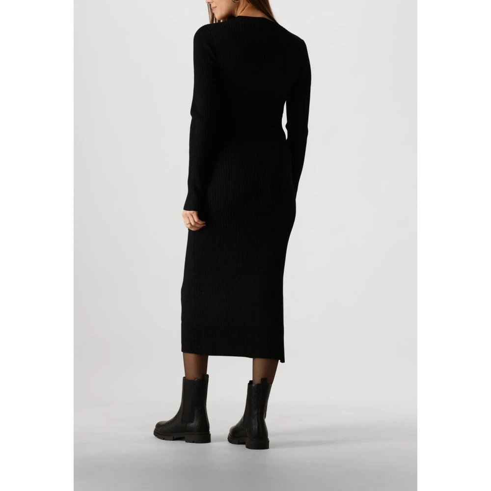 Freebird Elegante Zwarte Midi Jurk Black Dames