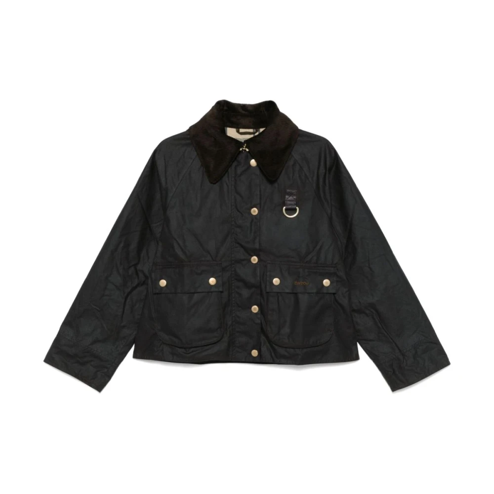 Barbour Groene gewaxte jas met afneembare capuchon Green Dames
