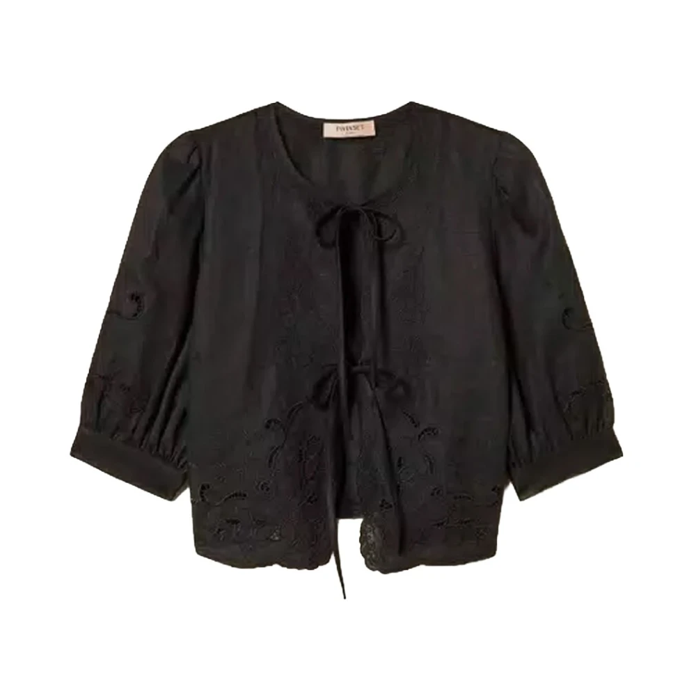 Twinset Women's Black Jackets - Blouses - L - Blouses & Shirts