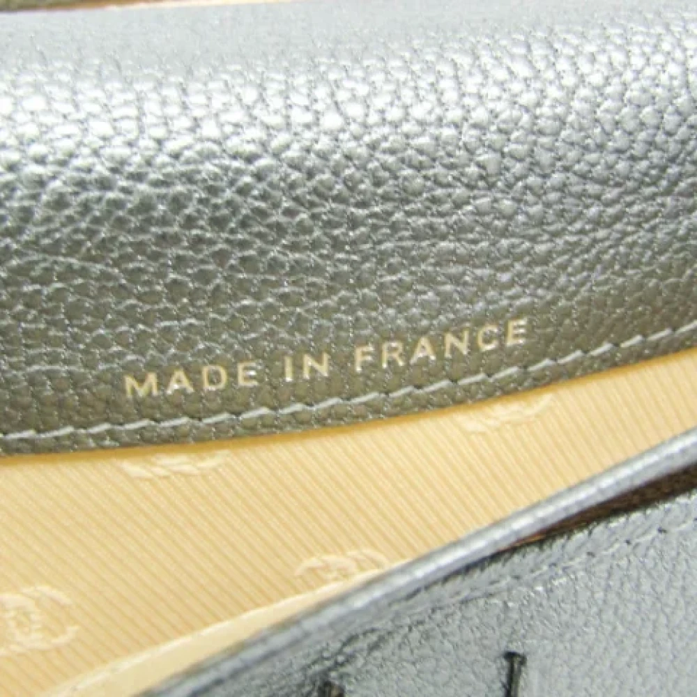 Chanel Vintage Pre-owned Leather wallets Gray Dames
