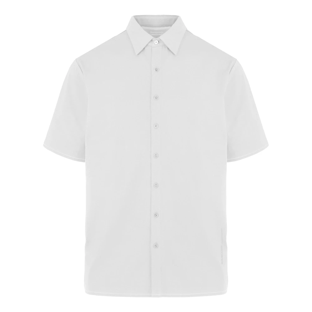 Bomboogie Herr Vit Skjortor 2XL, Bomull, Regular Fit Skjorta I Teknisk Jersey