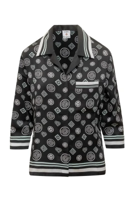 Monogram Pyjama Silk Satin Shirt