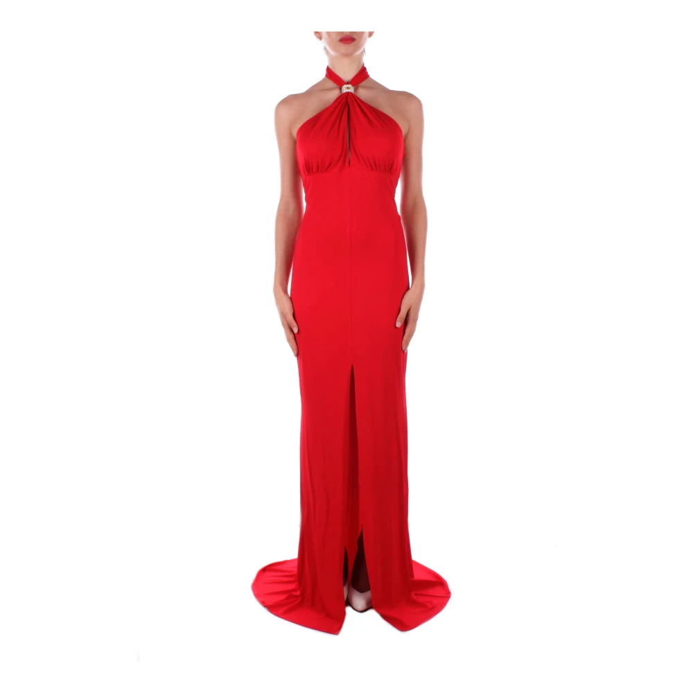 Elisabetta Franchi Rode Loper Rode Jurk met Hoge Split Red Dames