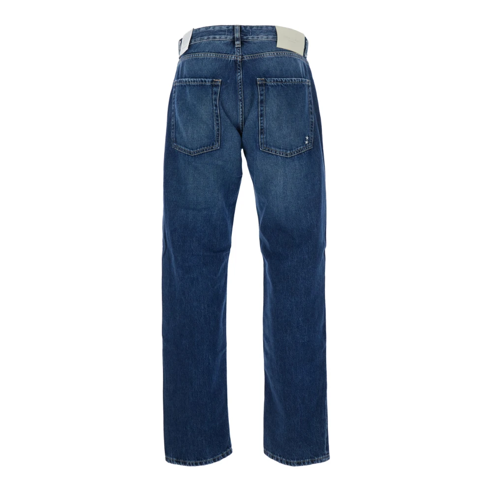 Icon Denim Blauwe Denim Five Pocket Jeans met Logo Patch Blue Heren