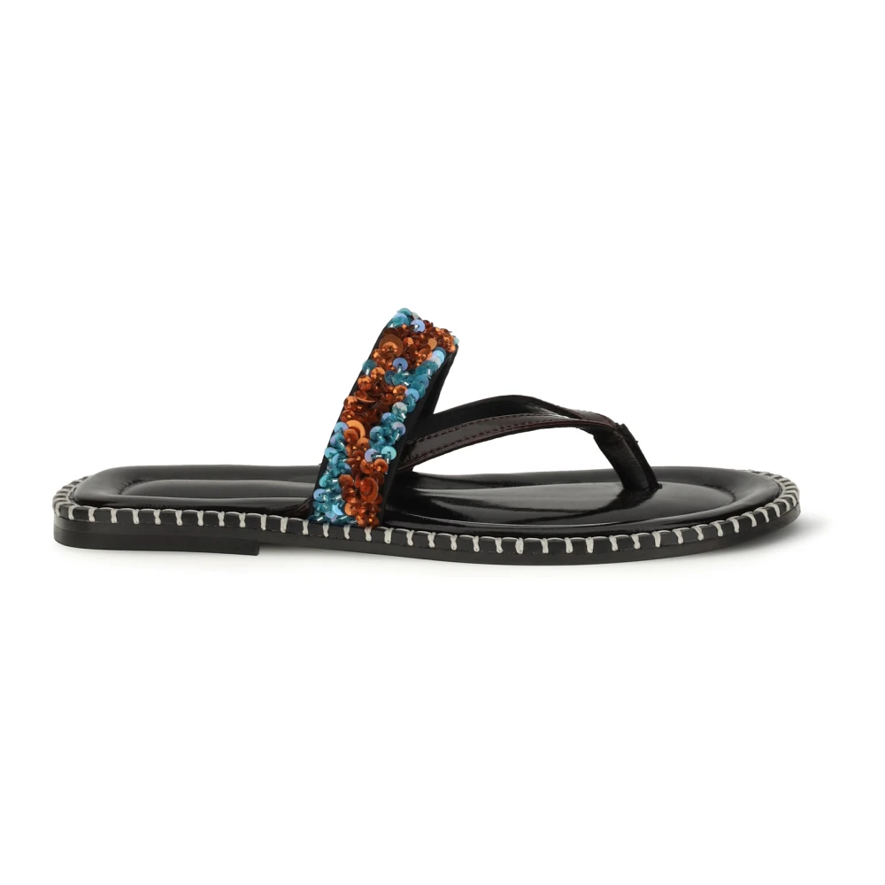 Dries Van Noten Donna Multicolor - Sandali In Pelle Con Impunture E Decorazioni - Shoes - E - 36 Eu - Immagine 2