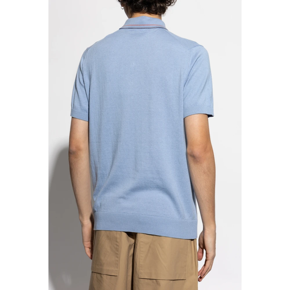 ETRO Katoenen polo met geborduurd logo Blue Heren