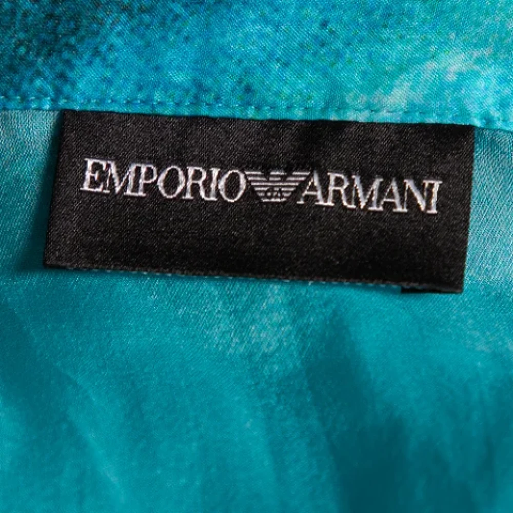 Armani Pre-owned Silk tops Blue Dames