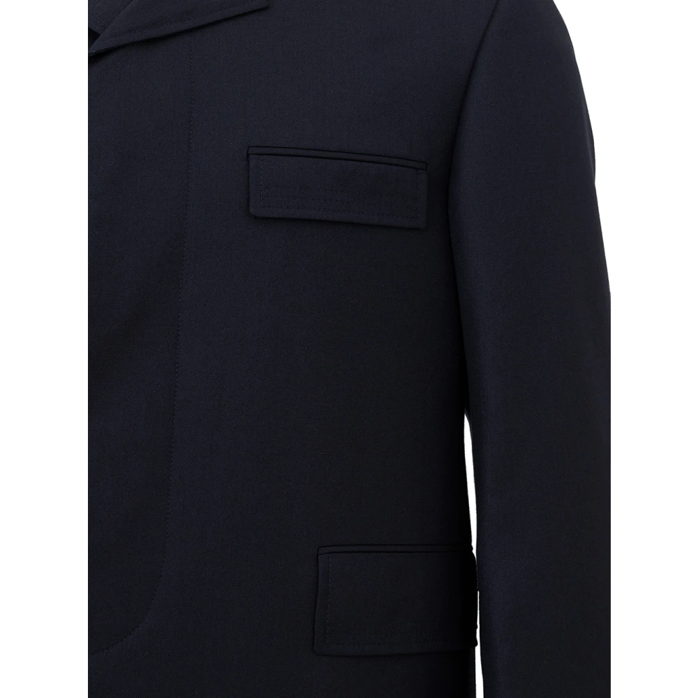 Thom Browne Blauwe Chesterfield Overjas Blue Heren
