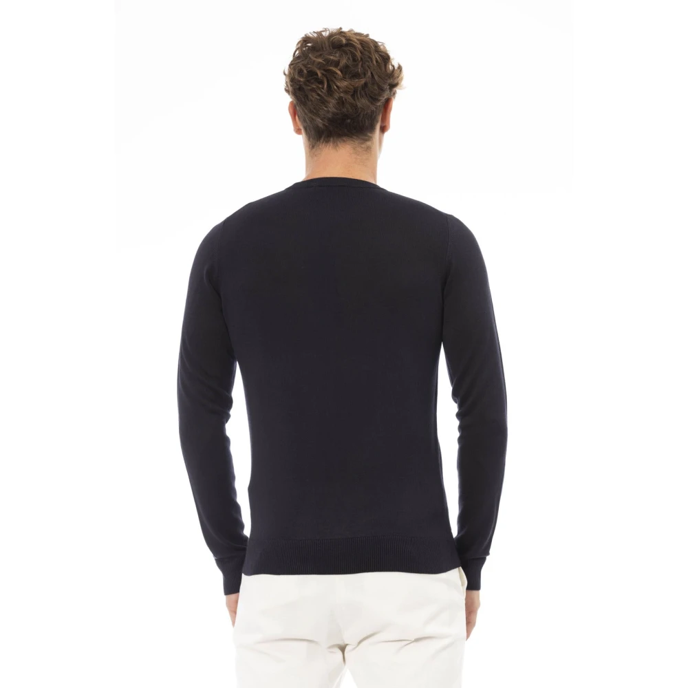 Baldinini Trendy Trui met Lange Mouwen en Ronde Hals Blue Heren