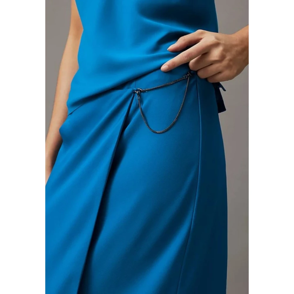 Calvin Klein Metalen Detail Rok Blue Dames