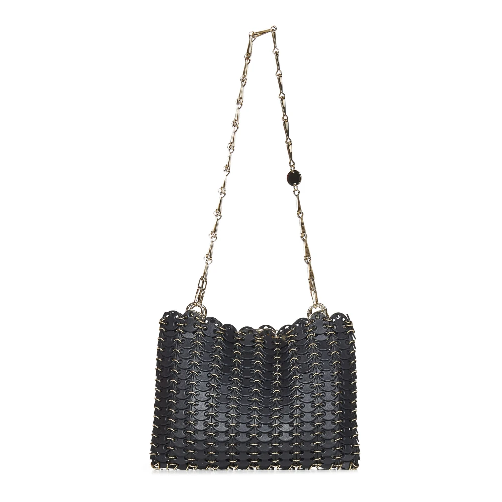 Paco Rabanne Zwarte Schoudertas Verhoog Stijl Chic Black Dames