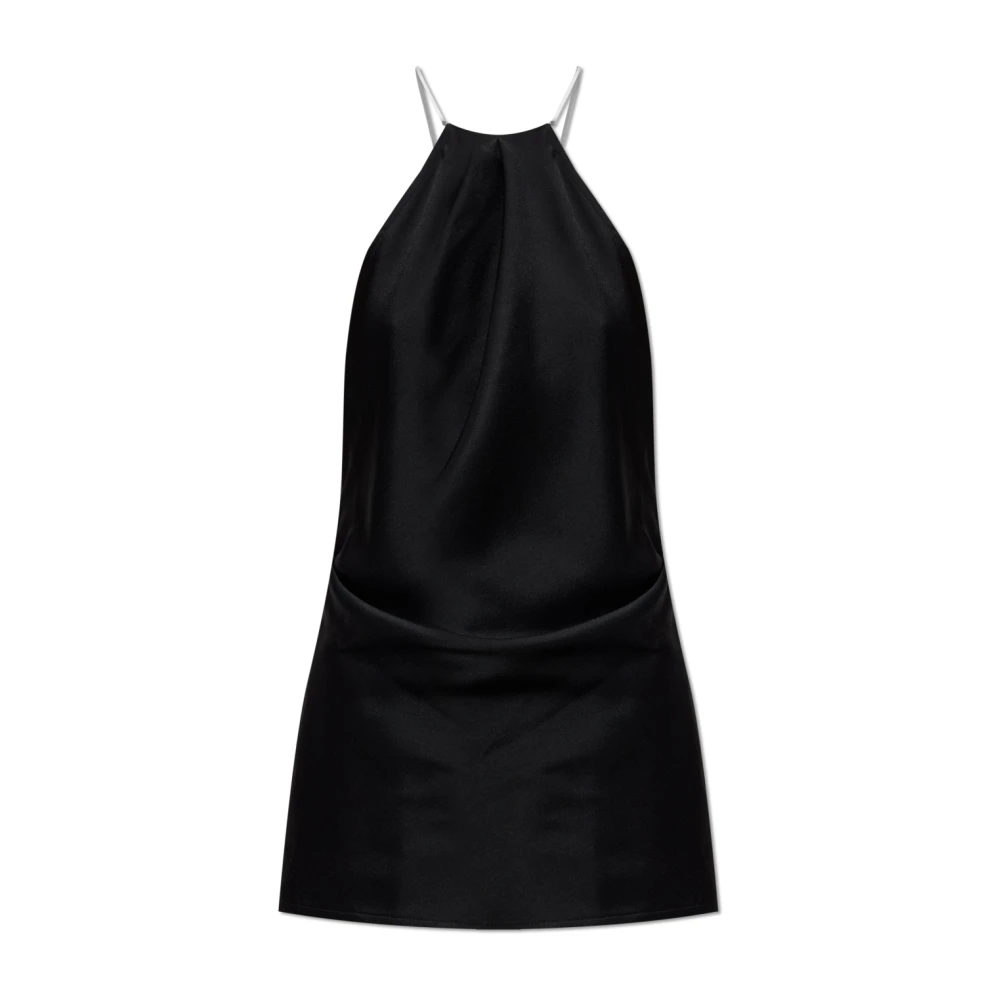 Victoria Beckham Women's Black Draped Satin Top