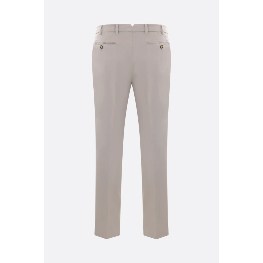 BRUNELLO CUCINELLI Grijze Katoenen Gabardine Italiaanse-Pasvorm Broek Beige Heren