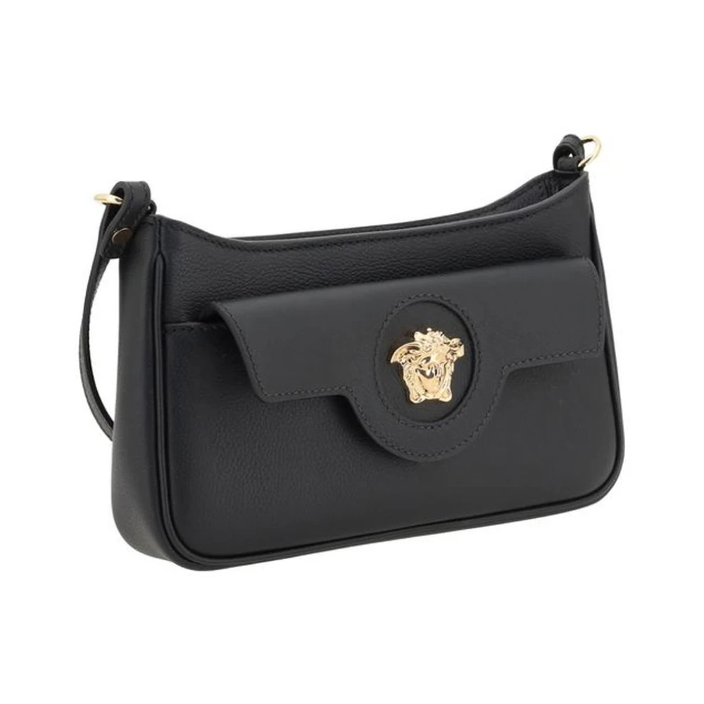 Versace Medusa Leren Schoudertas met Rits Black Dames