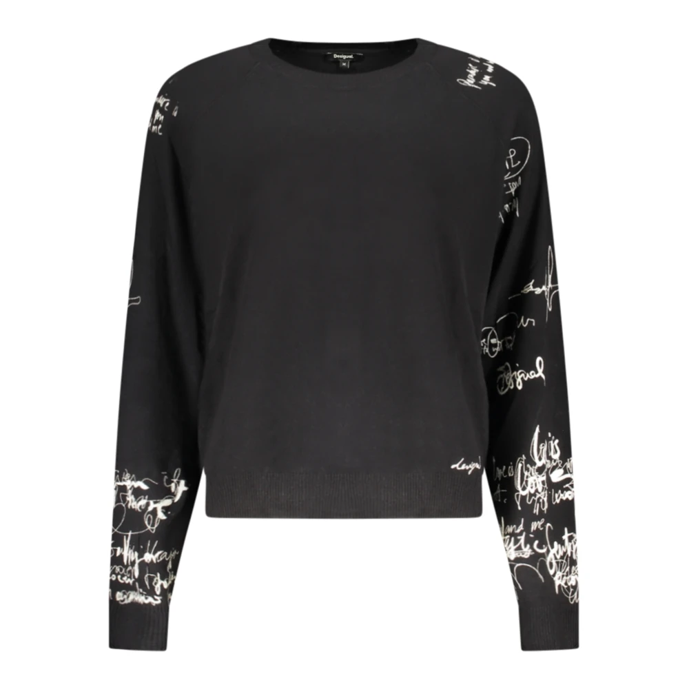 Desigual Women's Black Marquette Long-Sleeved T-Shirt - Sweatshirts - S - Sweatshirts & Hoodies