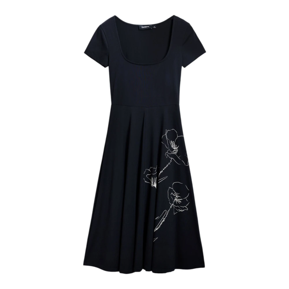 Desigual Vår/Sommar Dam Midi Klänning Black, Dam