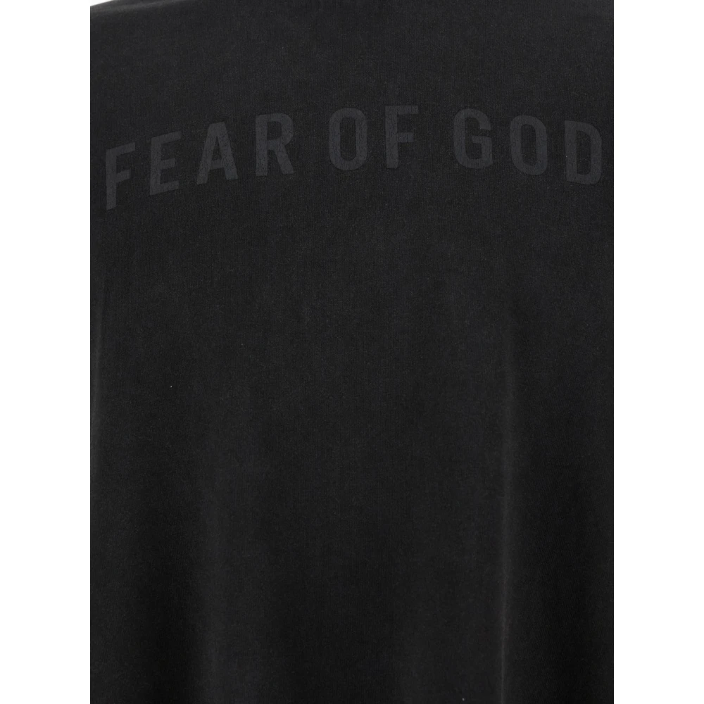 Fear Of God Zwarte Crew Neck Logo Print Sweater Black Heren