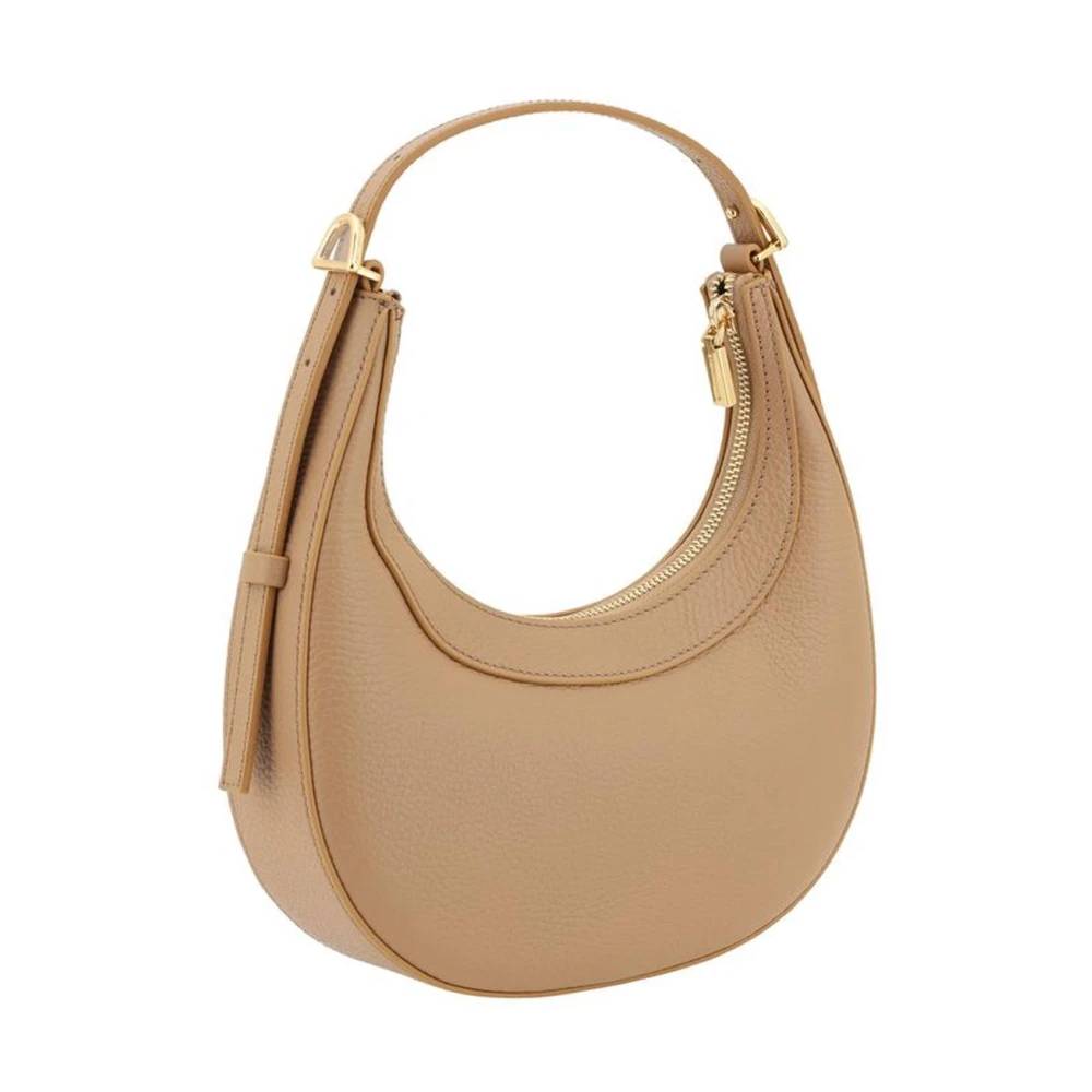 Coccinelle Schoudertas van generfd leer met verstelbare bandjes Beige Dames