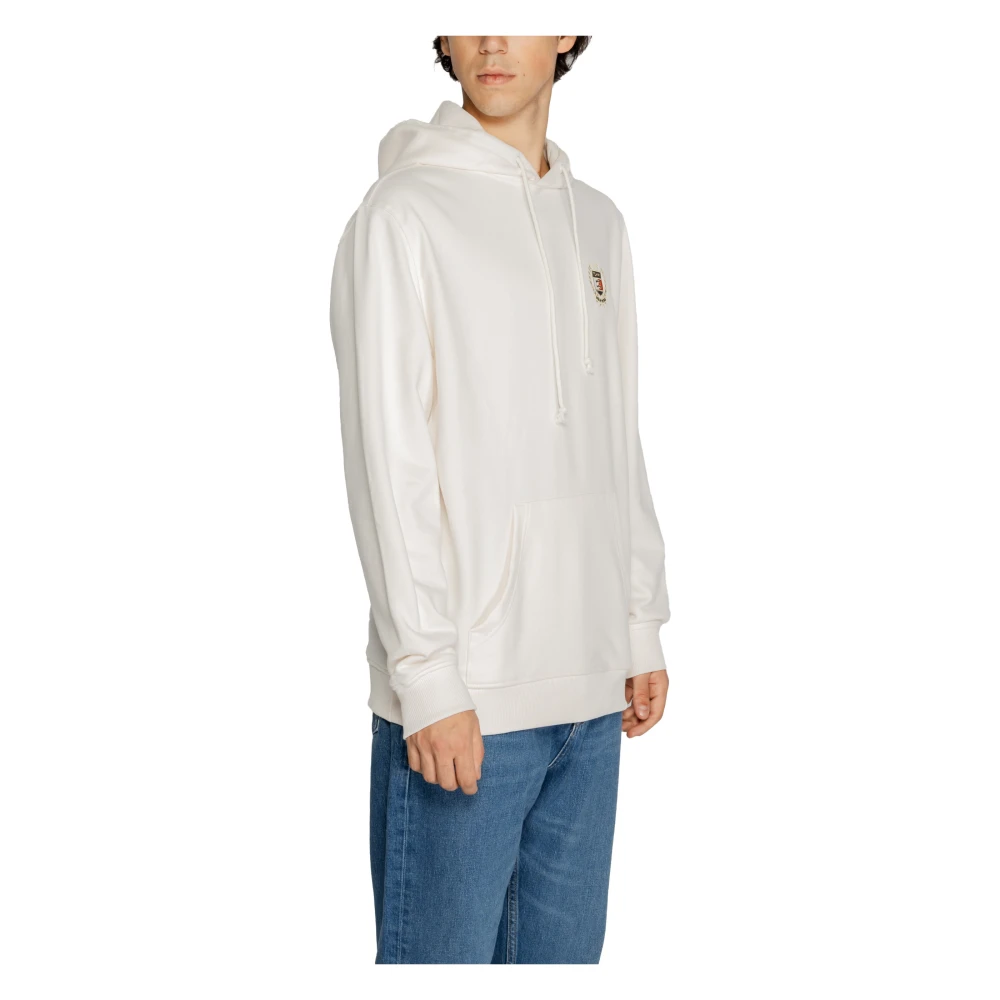 Tommy Jeans Flag Sweatshirt Herfst Winter Collectie Katoen Beige Heren